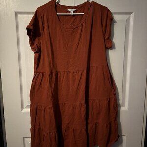 Time and Tru Size XL Dark Orange Dress